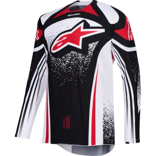 Chandail de Motocross Techstar Nomur Noir/Blanc/Rouge de face