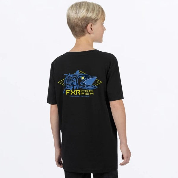 T-Shirt Trophy Premium Junior noir bleu, de dos