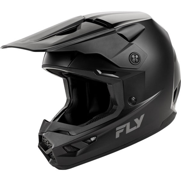 Casque de Motocross Kinetic Solid Noir Mat incliné de droite