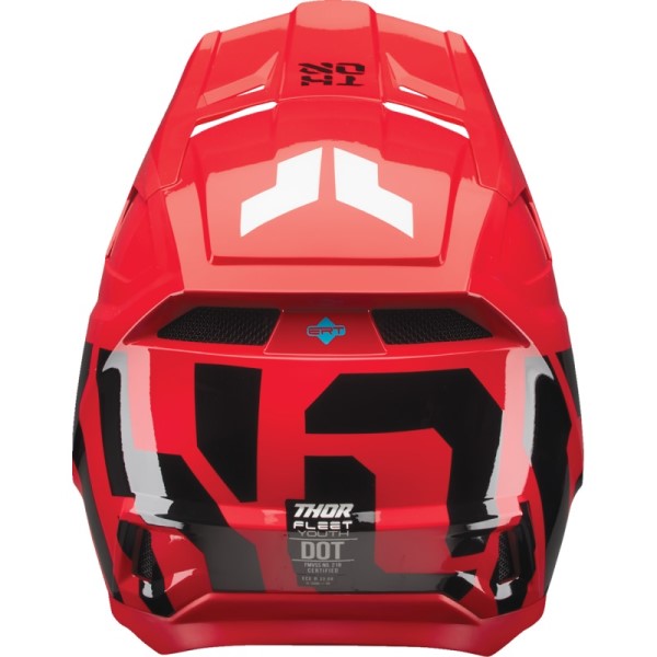 Casque de Motocross Fleet Forge Junior Rouge de dos