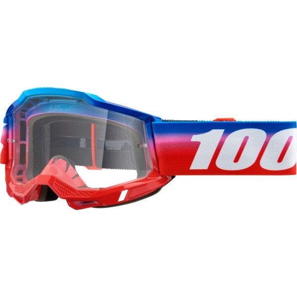 Lunettes de Motocross Accuri 2 à Lentille Claire 100% rouge et bleu