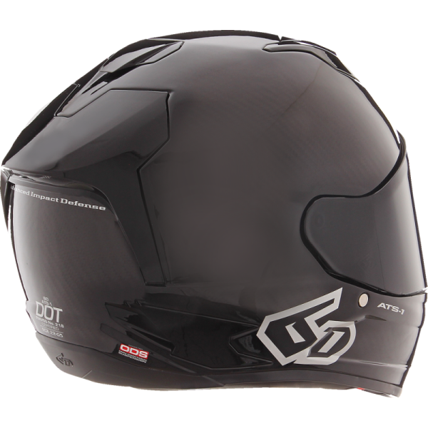 Casque Intégral de Moto ATS1R 6D noir, arrière