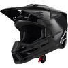 Casque de Motocross SM3 Solid Noir Lustré incliné de face