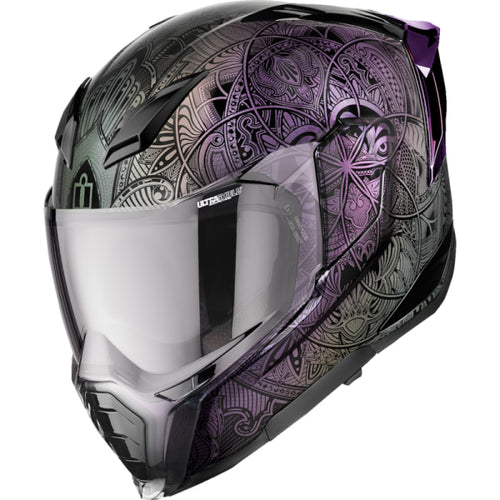 Casque Intégral de Moto Ultraflite Opal Mandala Icon Violet, de face