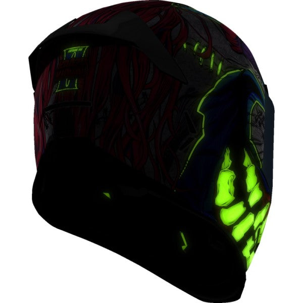 Casque Intégral de Moto Airframe Pro Krazy Klown Multicolore Fluorescent incliné de dos