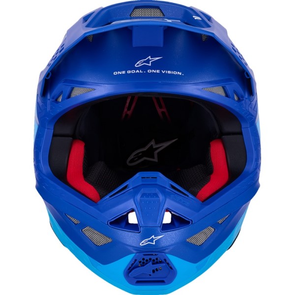 Casque de Motocross Supertech M10 Flood Bleu/Noir de face