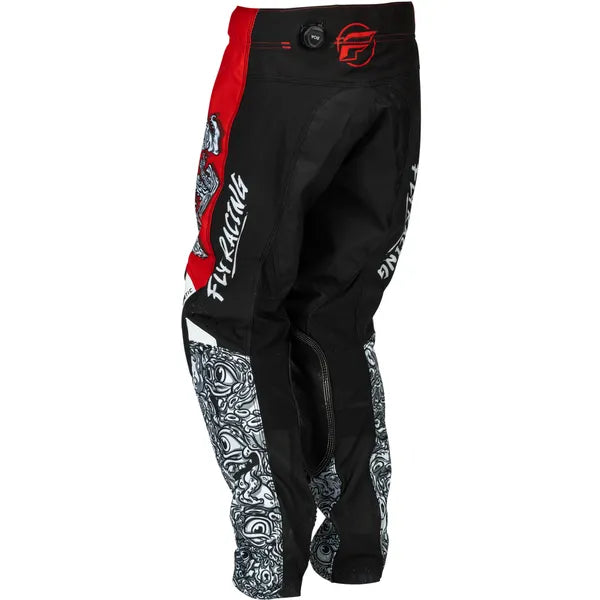 Pantalon de Motocross Kinetic Mutant Junior/fly/rouge noir, arrière