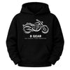 Coton Ouaté de Moto AA 8 Gear avec Capuchon Junior Noir, de face