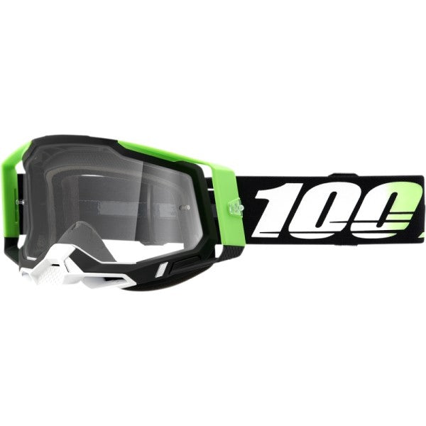 Lunettes de Motocross Racecraft 2 à Lentille Claire Noir/Vert