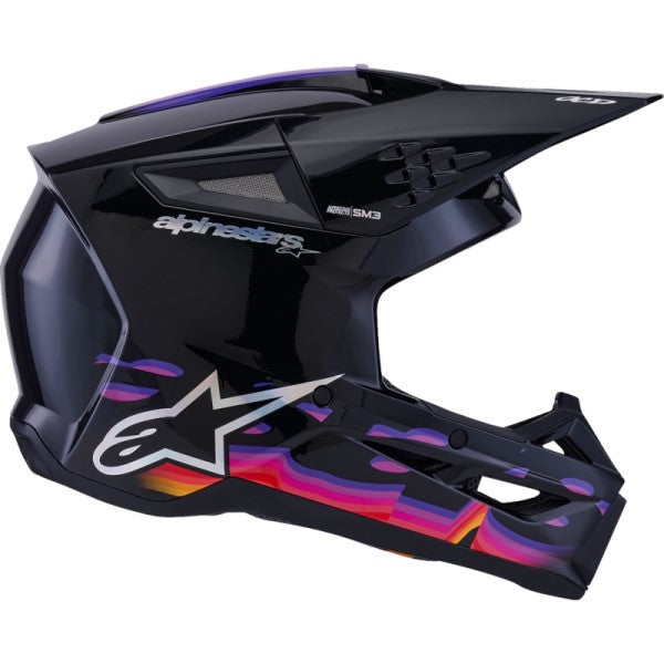 Casque de Motocross SM3 Force Noir/Multicolore de gauche