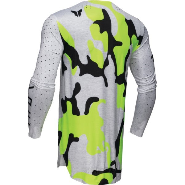 Chandail de Motocross Sportmode Riot Gris/Vert incliné de dos à gauche