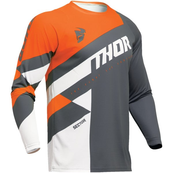 Chandail de Motocross Sector Checker Junior Gris/Orange de face