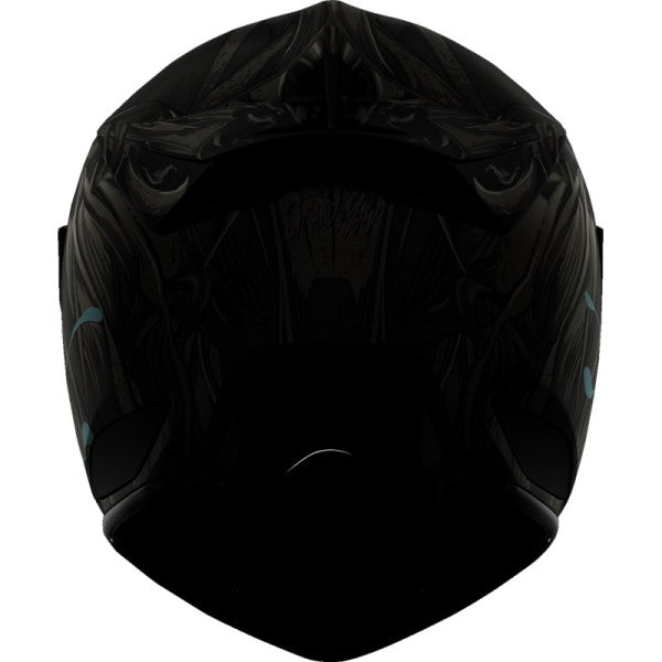 Casque Intégral de Moto Domain Grand Maw Gris Clair Obscurité de dos