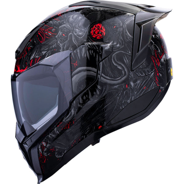 Casque Intégral de Moto Icon Noir, de coté