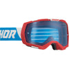 Lunettes de motocross Regiment rouge bleu, lentille bleue 