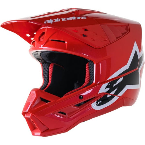 Casque de Motocross Supertech M5 Corp Rouge incliné de face