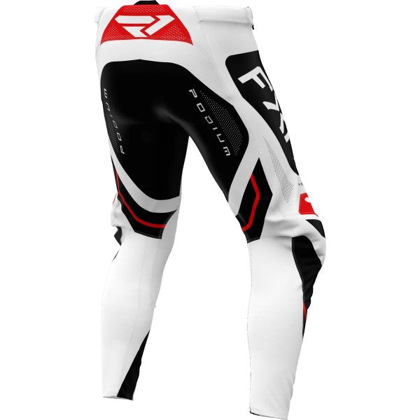 Pantalon de Motocross Podium Relay Noir/Blanc/Rouge de dos