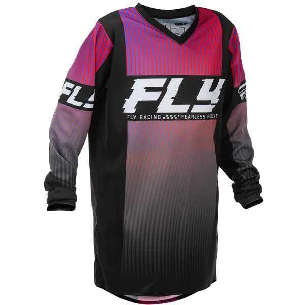 Chandail de Motocross F-16 Junior /Fly/mauve noir, de face