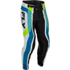 Pantalon de Motocross Fly Lite Bleu/Blanc, de face