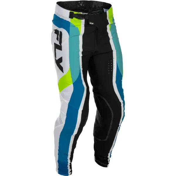 Pantalon de Motocross Fly Lite Bleu/Blanc, de face