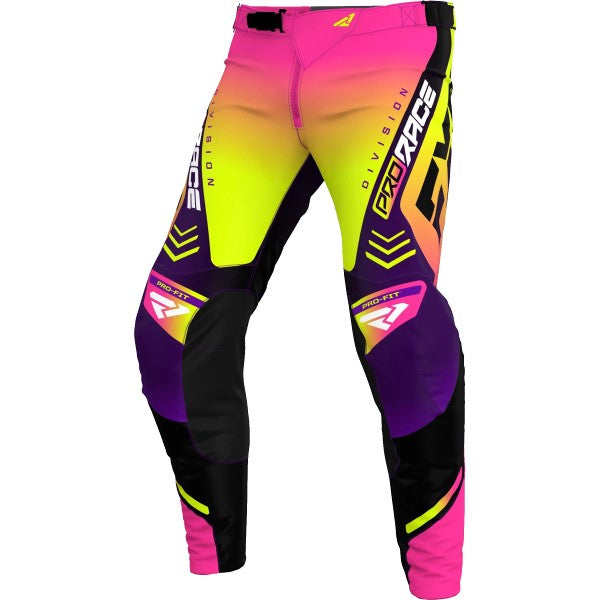 Pantalon de Motocross Revo Mauve/Jaune de devant