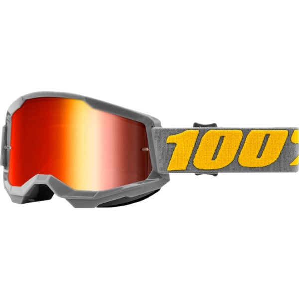 Lunettes de Motocross Strata 2 à Lentille Miroir 100% Gris/Orange