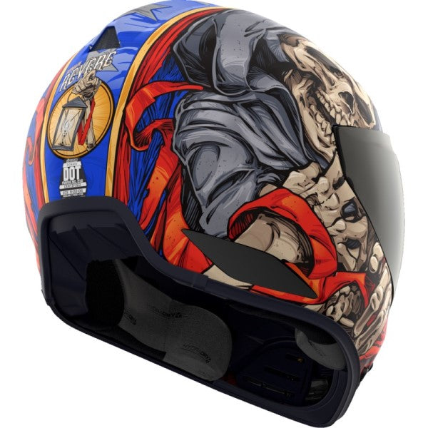 Casque Intégral de Moto Domain Revere Bleu/Multicolore incliné de dos