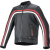 Manteau de Moto Dyno en Cuir Noir/Rouge