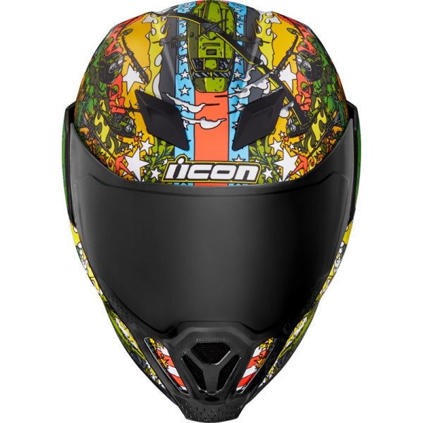 Casque Intégral de Moto Airflite GP23 Vert/Multicolore de face