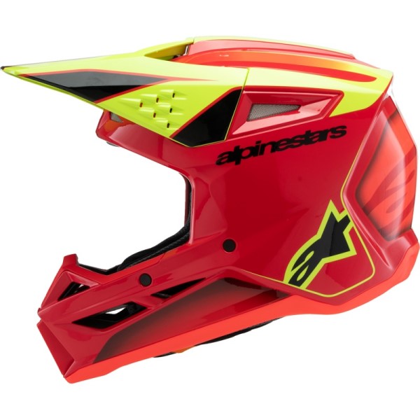 Casque de Motocross Supertech M3 Fray Junior Rouge/Jaune de droite