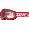 Lunettes de Motocross Strata 2 à Lentille Claire Junior 100% Rouge/Blanc