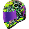 Casque Intégral de Moto Airform Hippie Dippy Mauve/Vert incliné de face
