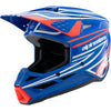 Casque de Motocross Supertech M3 Wurx Junior Bleu/Blanc/Rouge incliné de face