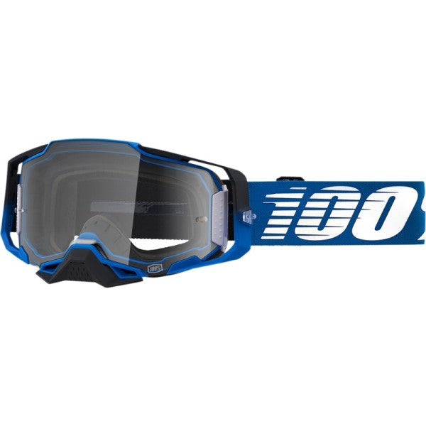 Lunettes de Motocross Armega à Lentille Claire Bleu