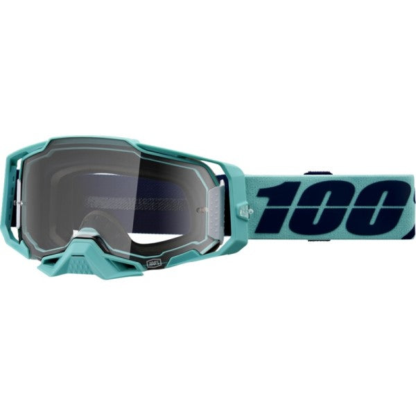 Lunettes de Motocross Armega à Lentille Claire Turquoise