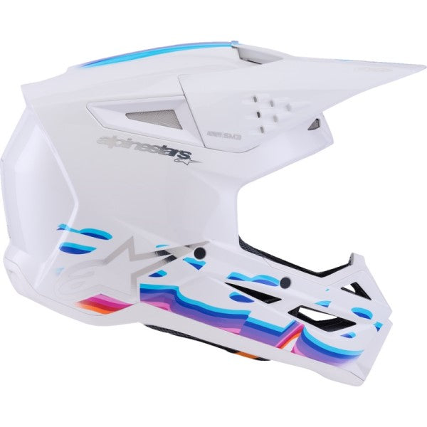 Casque de Motocross SM3 Force Blanc/Multicolore de gauche