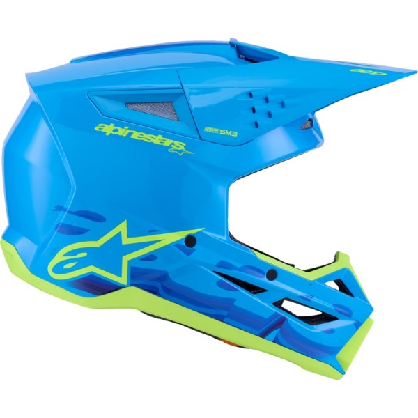 Casque de Motocross SM3 Force Bleu/Vert de gauche