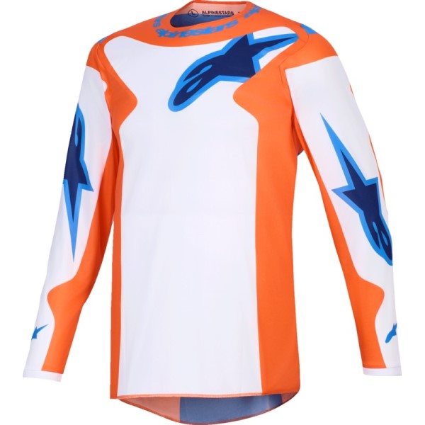 Chandail de Motocross Fluid Grid Orange/Bleu de face