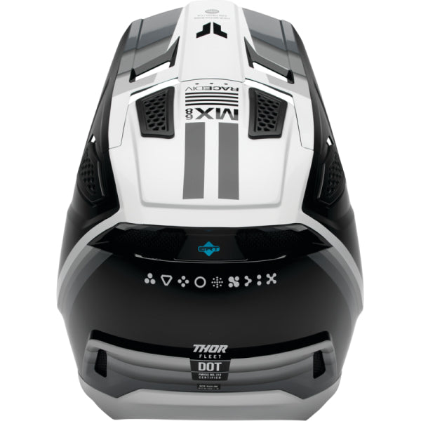 Casque de Motocross Fleet Defy Thor Noir/Gris, arrière