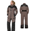 Ensemble de Motoneige Storm Femme/Choko/noir/brun, de face et de dos
