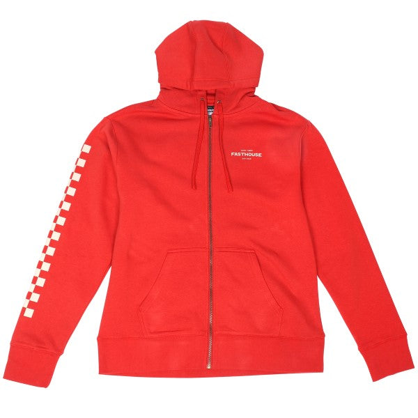 Coton Ouaté Anchor Zip-Up Rouge, de face