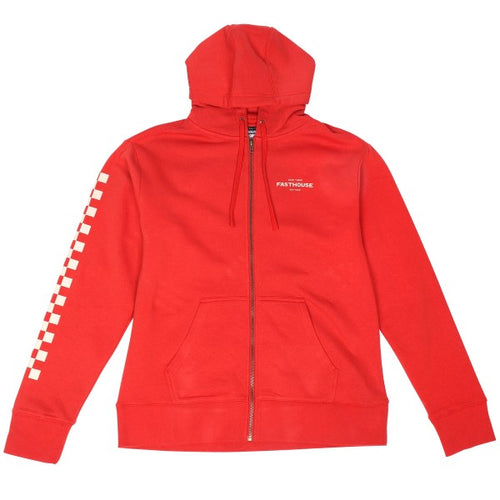Coton Ouaté Anchor Zip-Up Rouge, de face