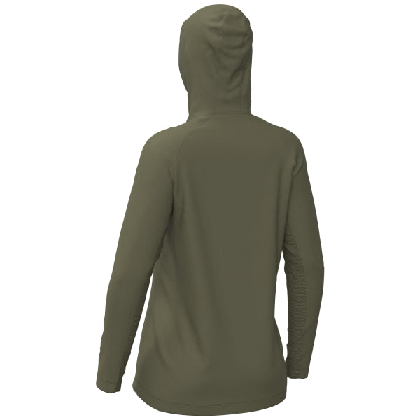 Coton Ouaté Attack UPF Femme FXR kaki, de dos