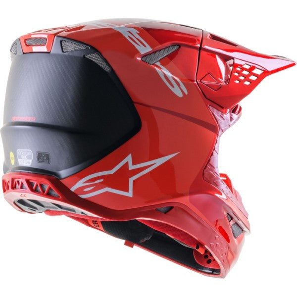 Casque Supertech M10 Flood Rouge DerrièreCasque de Motocross SM10 Flood Alpinestars rouge, arrière