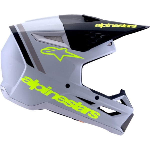 Casque de Motocross SM3 Radium Gris/Vert de gauche