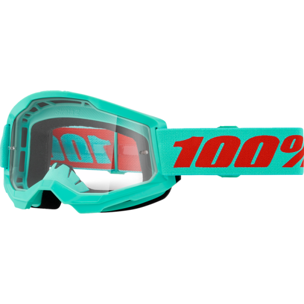 Lunettes de Motocross Strata 2 à Lentille Claire 100% Turquoise