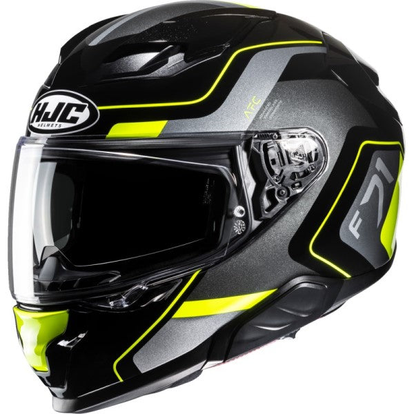 Casque Intégral de Moto F71 Arcan Noir/Jaune de droite