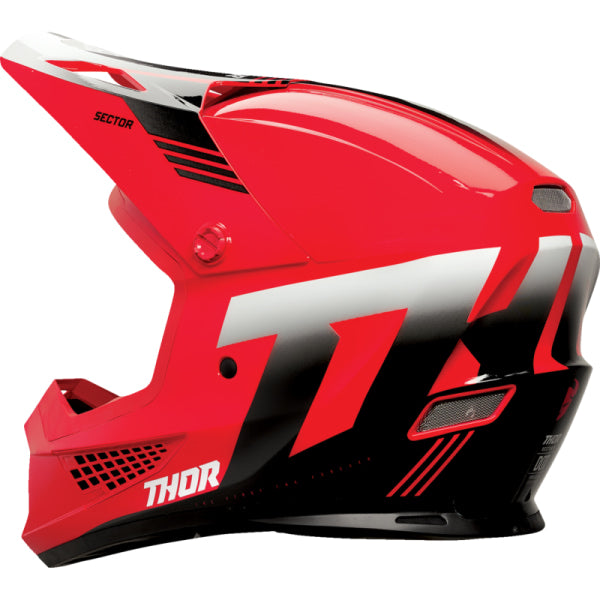 Casque de Motocross Sector 2 Carve  rouge blanc , Côté gauche 