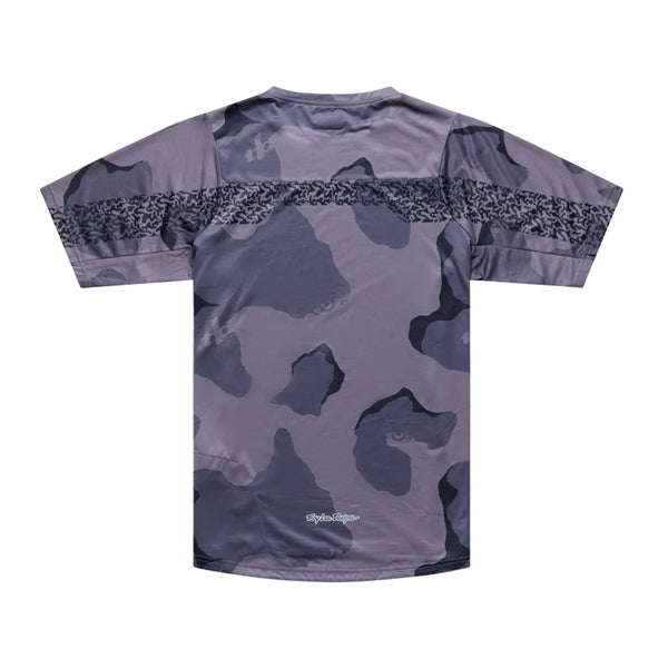 Chandail de vélo Skyline Pro Flow Camo Manches Courtes Troy Lee Designs Gris, de dos