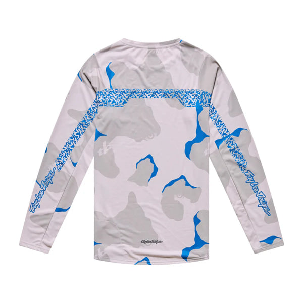 Chandail de vélo Skyline Pro Flow Camo  Troy Lee Designs Gris/Bleu, de dos